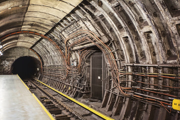 Fototapeta na wymiar Industrial underground tunnel