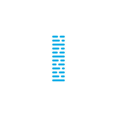 Blue Stripes Vector Logo Letter I