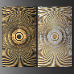 3D wall art, paintings with gold leaf	