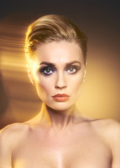 Fototapeta premium Creative portrait of a young woman with multi-exposure.