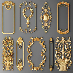 Gilded stucco, collection gold cartouche	 - obrazy, fototapety, plakaty