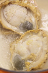 新鮮な帆立の調理