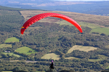 Paraglider in the Brecon Beacons