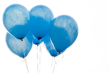 Texture on surface of blue balloon