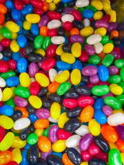 Fototapeta na wymiar Colorful candies, overhead downward view