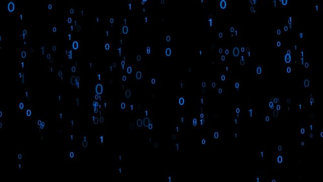 4K Haker's raining matrix code blue color