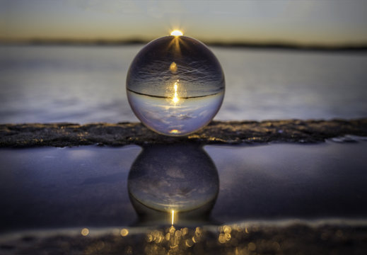 crystal ball in water