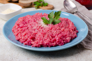 Traditional beetroot risotto