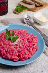 Traditional beetroot risotto