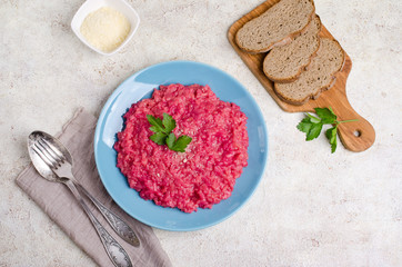 Traditional beetroot risotto