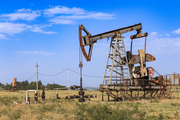 Fototapeta na wymiar Oil pump. Oil industry equipment.