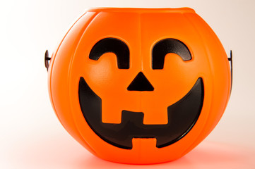 Beautiful halloween decoration trick or treat on white background with filter, concept of halloween party, copy space(text space), close-up, blank for text