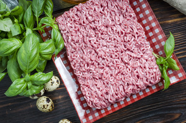 fresh meat ground in minced meat