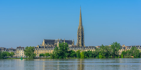View of St. Andrew's Cathedral, Bordeaux, France. Copy space for text.