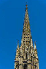 Fototapeta na wymiar View of the Basilica of Saint Michel, Bordeaux, France. Copy space for text. Vertical.