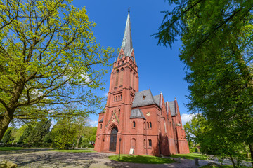 View of the Ohmsteder Kirche, Oldenburg, Germany.