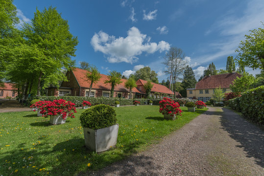 View of the monastery Hude, Oldenburg, Germany. Copy space for text.