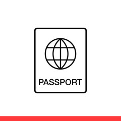 Passport vector icon, Modern flat style isolated on white background