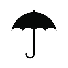 Umbrella icon. Graphic sign umbrella. Black symbol umbrella isolated on white background. Umbrella silhouette. Stock vector illustration