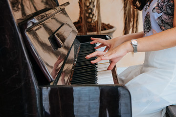 Playing a piano