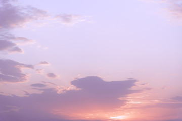 Pastel sky with beautiful clouds