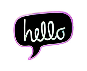Hello Text Banner Isolated