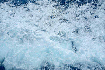 sea water with foam and waves