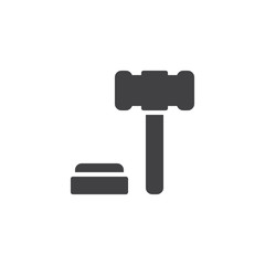 Auction Hammer vector icon. filled flat sign for mobile concept and web design. Gavel simple solid icon. Symbol, logo illustration. Pixel perfect vector graphics