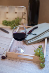 glass and bottle of red wine