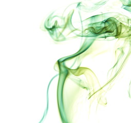 Colored smoke on white background