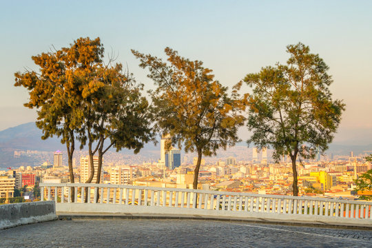 Izmir Turkey, View from Varyant district at dusk
