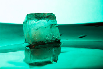ice cube in green