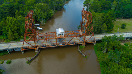 Louisiana Slidell Historic Drawbridge Aerial View