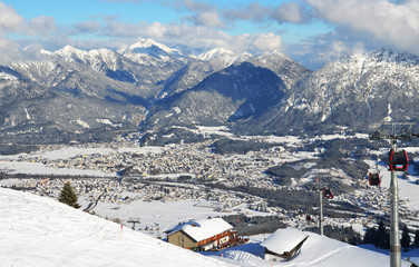 austrian ski resort in the alps