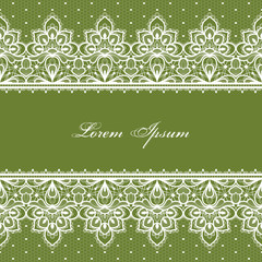 Wedding card or invitation template with a filigree lace floral pattern
