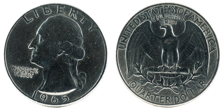 United States Coin. Quarter Dollar 1965.