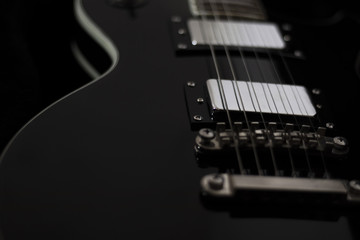 Electric guitar string detail
