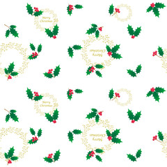 クリスマスのパターン　ヒイラギ