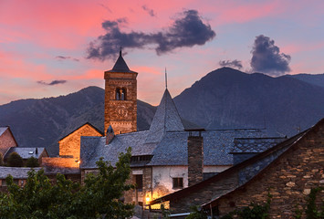 Tirvia in the Evening, a Small Village in the Catalan Pyrenees