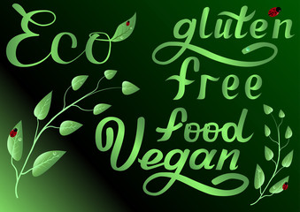 Green Lettering environmental labeling for a safe healthy product