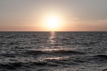 sunset on the sea