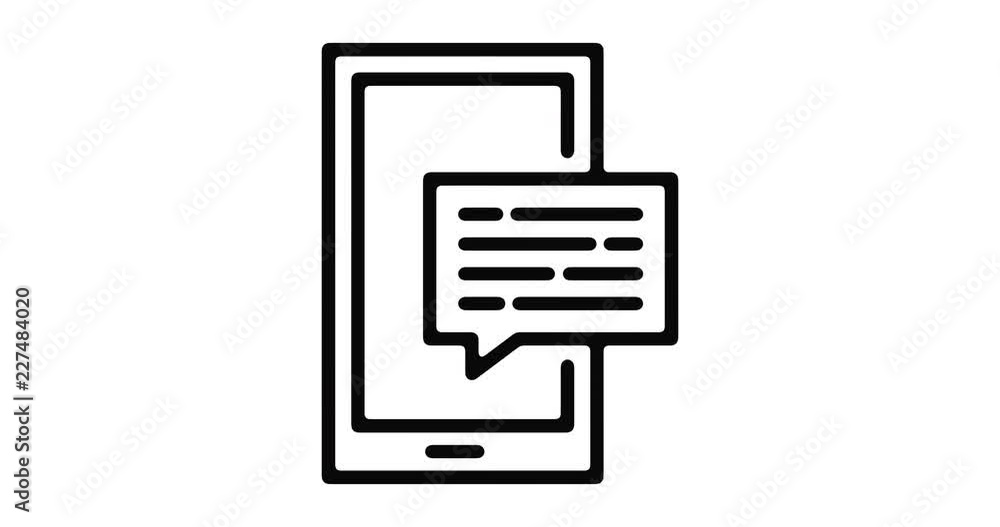 Poster mobile app line icon motion graphic animation with alpha channel.