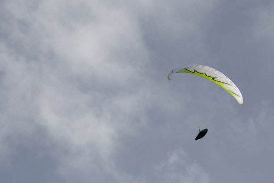 Paragliding in Serra do Larouco, Montalegre, Portugal.