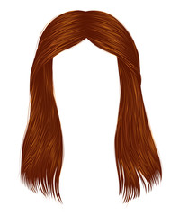 trendy woman long hairs red ginger colors .  beauty fashion .  realistic  graphic 3d