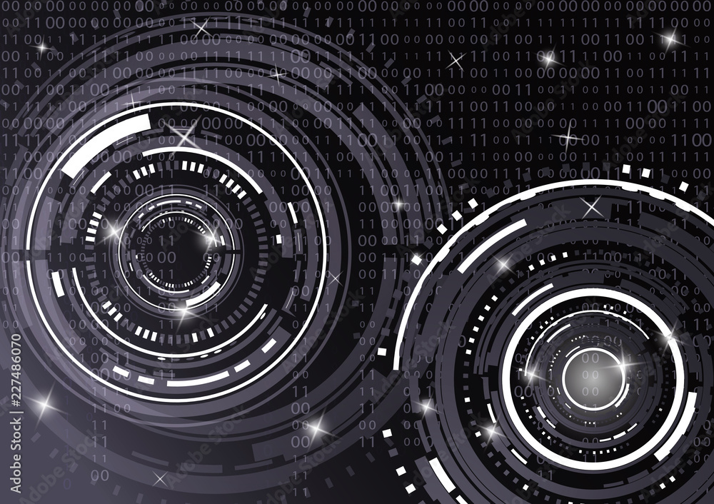 Poster modern abstract technology in design. the concept of communication, innovation. the circle of digita