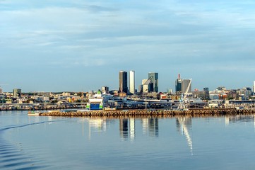 Fototapeta na wymiar Tallinn. View of the city from the Gulf of Finland.