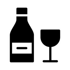 Wine Bottle Glass France French Nation Holiday vector icon