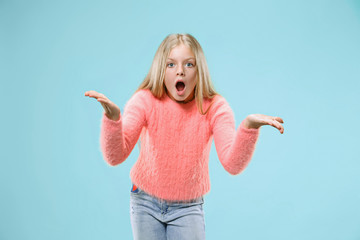 Argue, arguing concept. Beautiful female half-length portrait isolated on studio backgroud. Young...