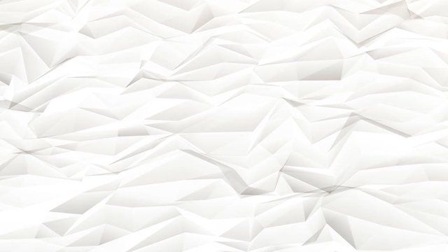 Abstract white paper texture polygon animation. Seamless loop