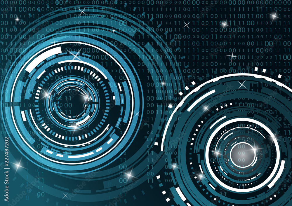 Poster modern abstract technology in design. the concept of communication, innovation. the circle of digita